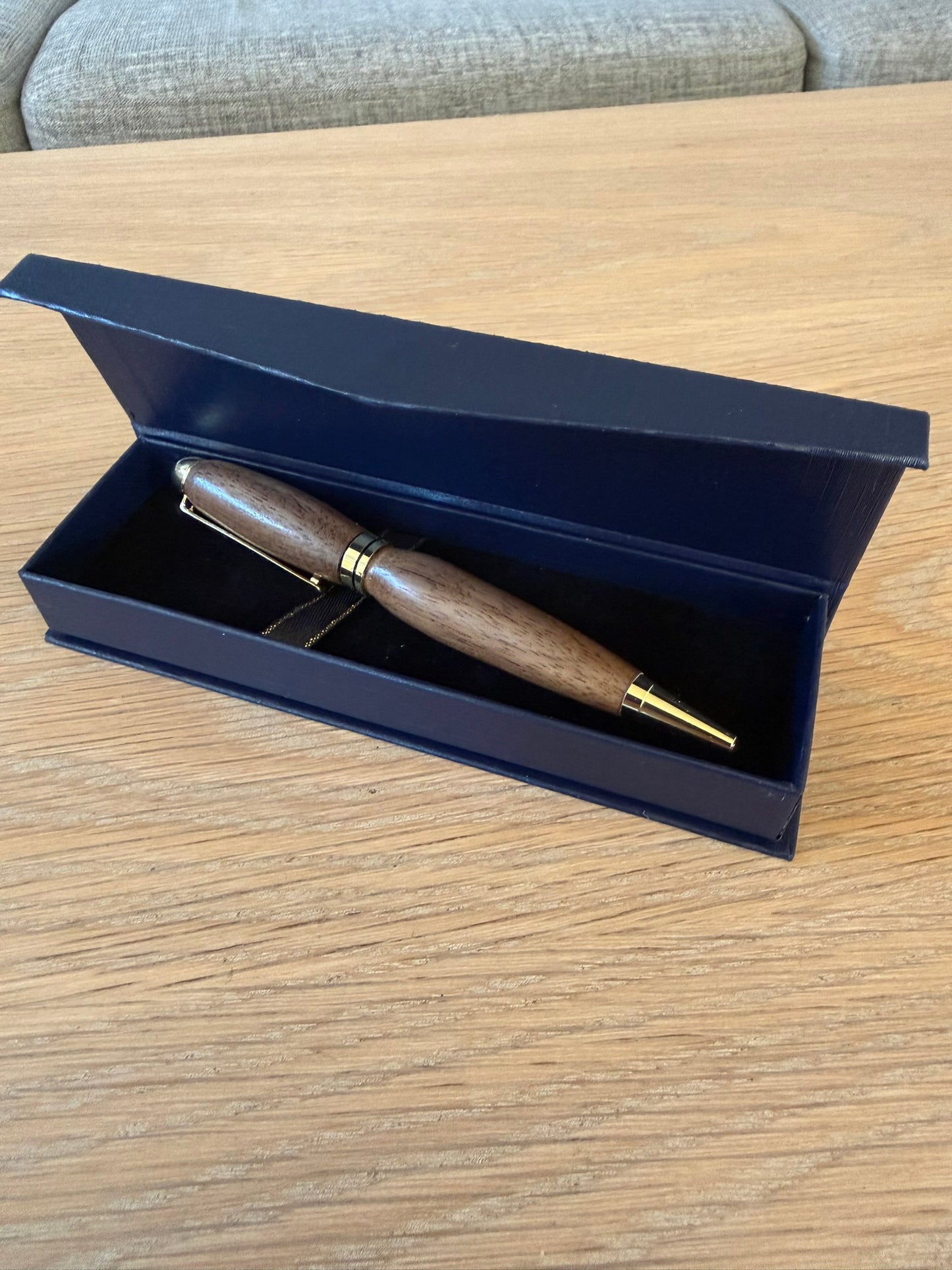 Hand-turned chestnut pen with 24k gold plating