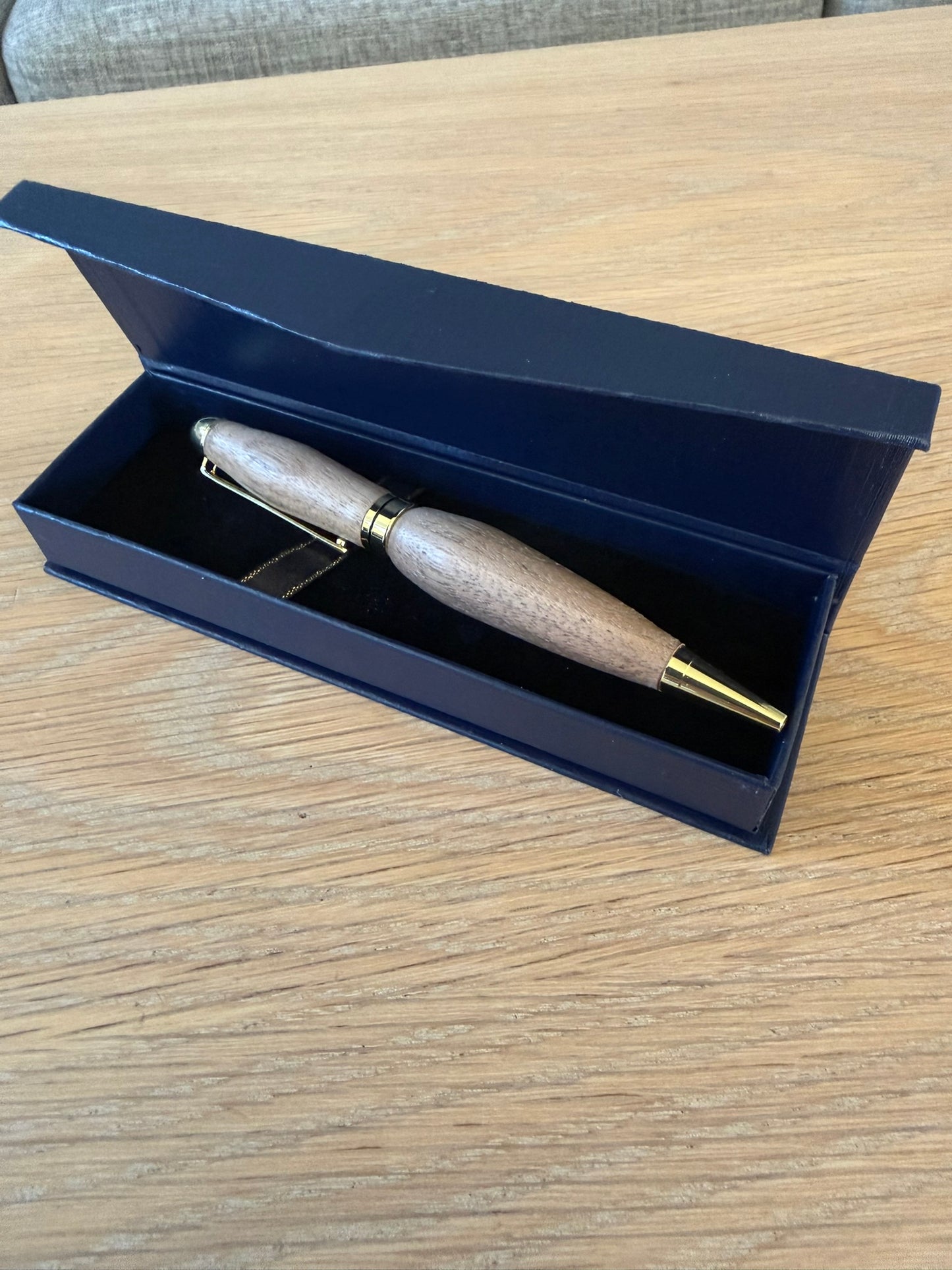 Hand-turned chestnut pen with 24k gold plating