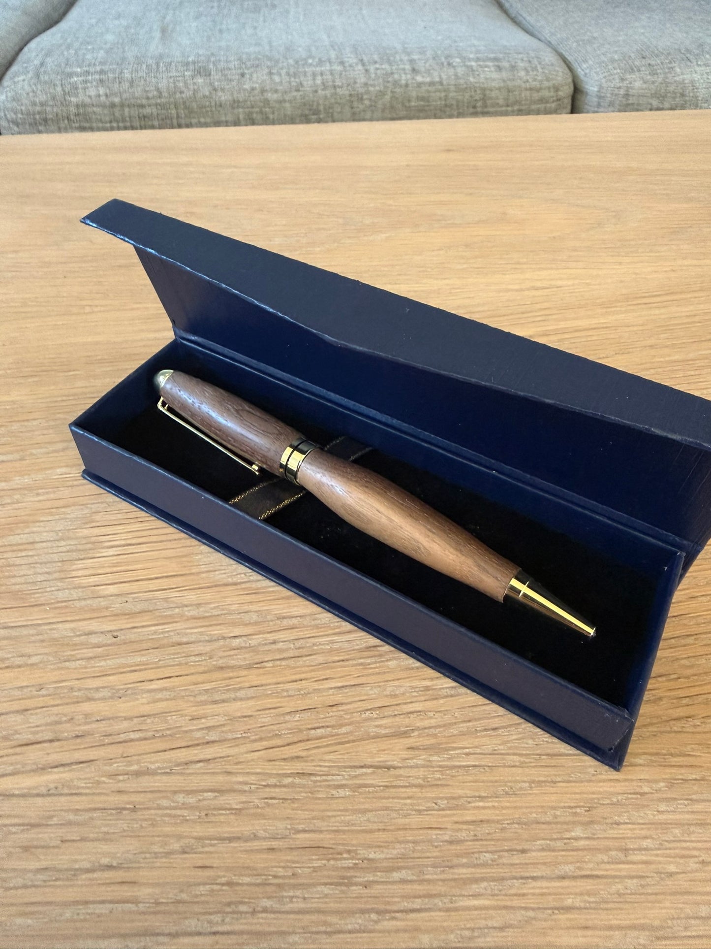 Hand-turned chestnut pen with 24k gold plating
