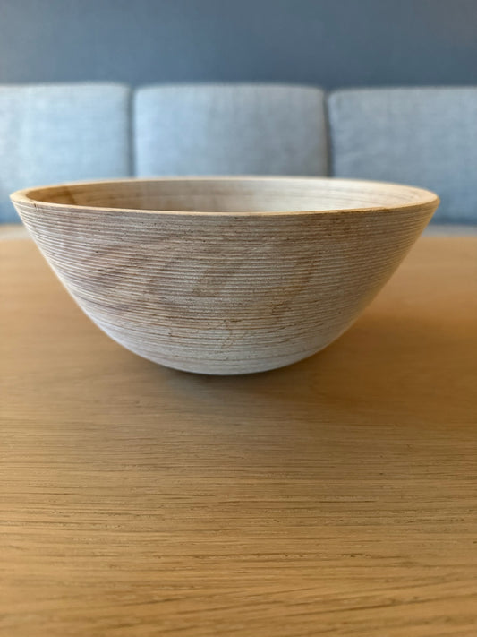 turned bowl with grooves