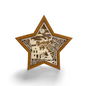 Wooden Christmas star – laser-cut with LED lights and five unique designs