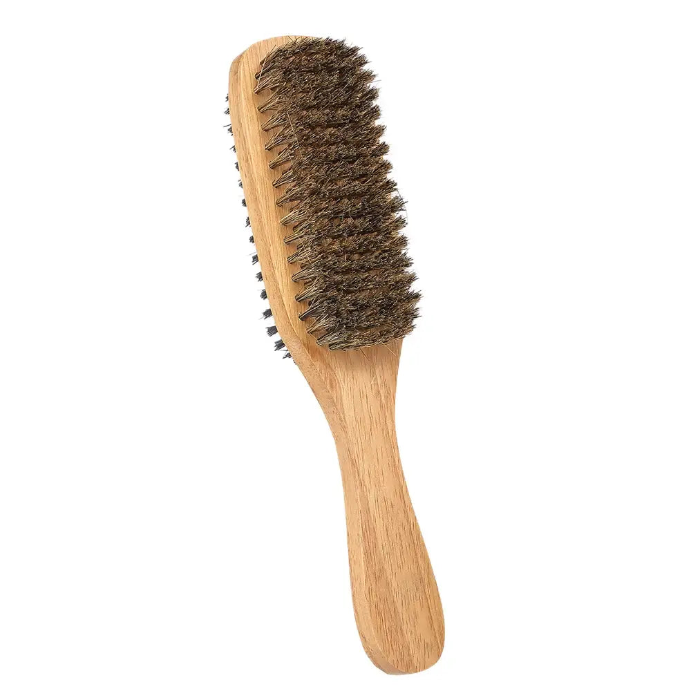 Wood Handle Men’s Beard Brush Men Mustache Brushes Comb Double-sided Facial Hair Brush Male Face Message Shaving