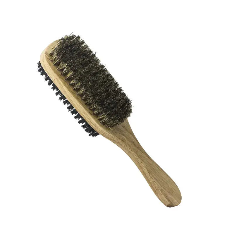 Wood Handle Men’s Beard Brush Men Mustache Brushes Comb Double-sided Facial Hair Brush Male Face Message Shaving