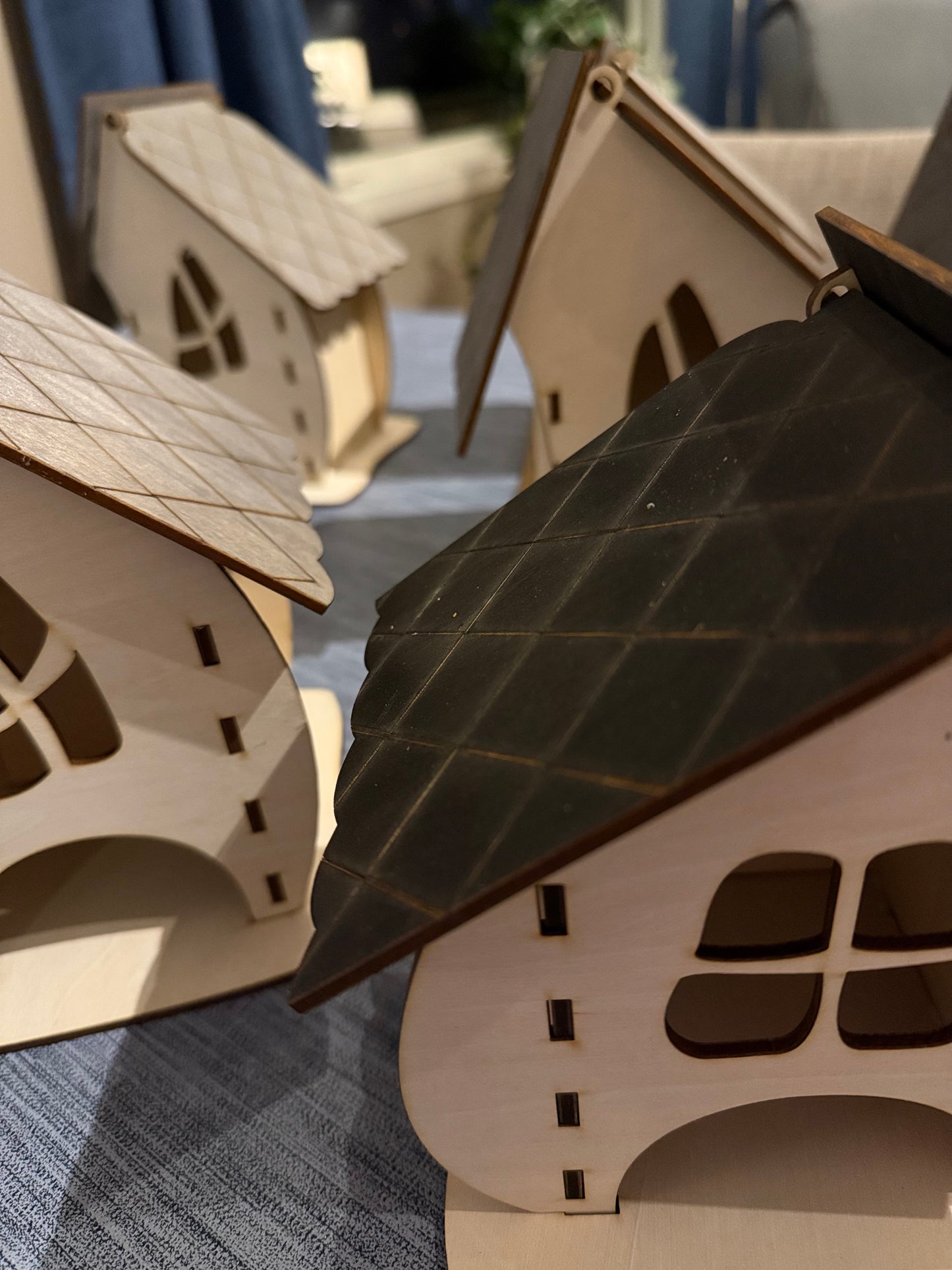 Wonky Houses – three crooked little houses in plywood (set of 3)
