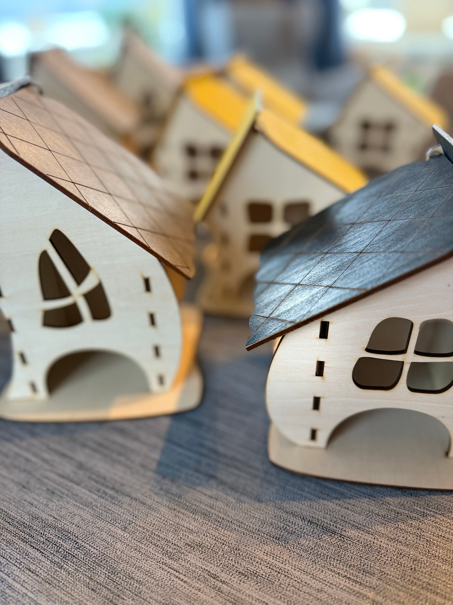Wonky Houses – three crooked little houses in plywood (set of 3)