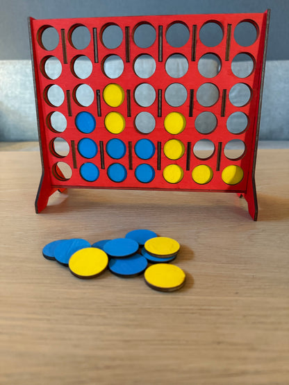 4 in a Row in Wood – Handmade, Montessori-Inspired Family Game