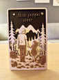 Three-layer 3D sign – "Best Dad Ever" with father and child in the forest (25x20 cm)