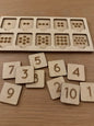 Wooden Number and Dice Game – Montessori-Inspired Learning Game (9.5×19.5 cm)