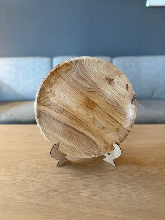 Stort trehvitt dreiefat – håndlaget, matsikkert og mettet med Danish Oil (ca. 30 cm)