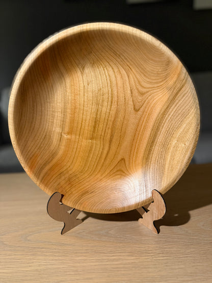 Turned wooden bowl with food-safe beeswax (28 cm)