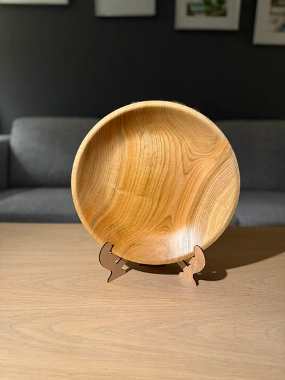 Turned wooden bowl with food-safe beeswax (28 cm)