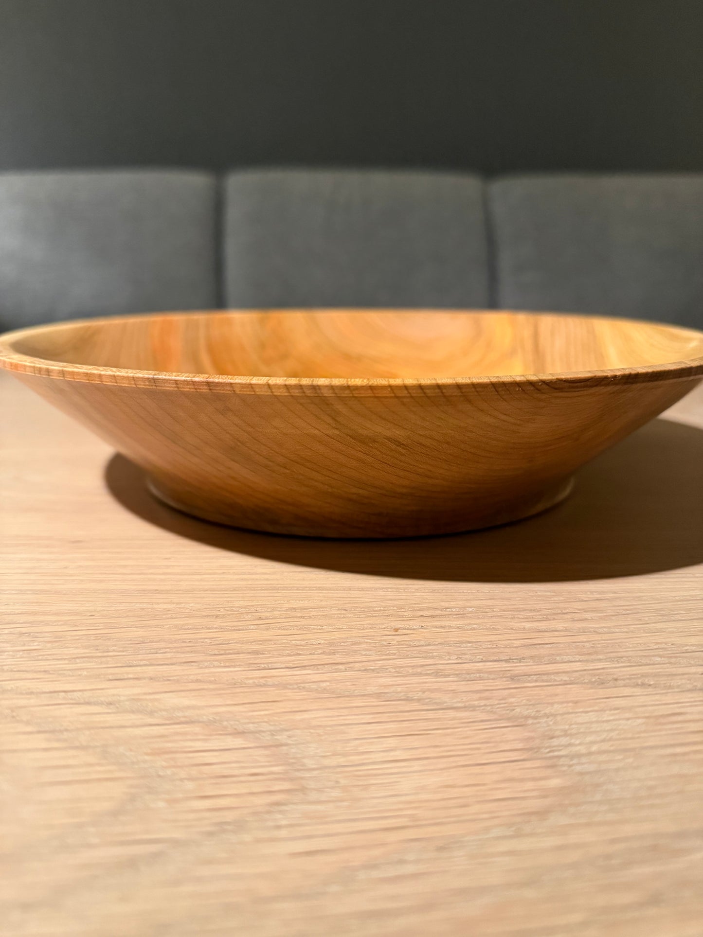 Turned wooden bowl with food-safe beeswax (28 cm)