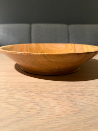 Turned wooden bowl with food-safe beeswax (28 cm)