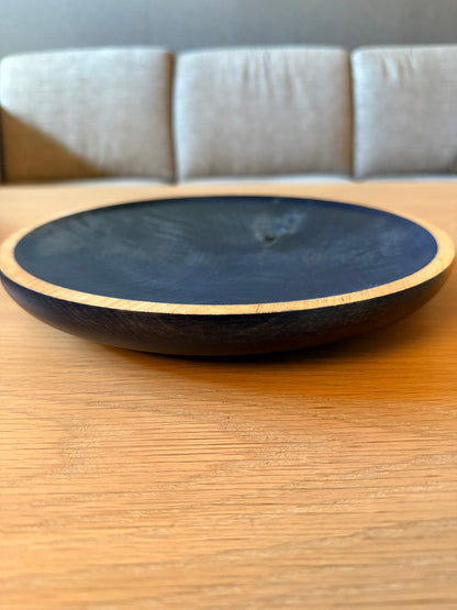 Hand-turned platter in royal blue