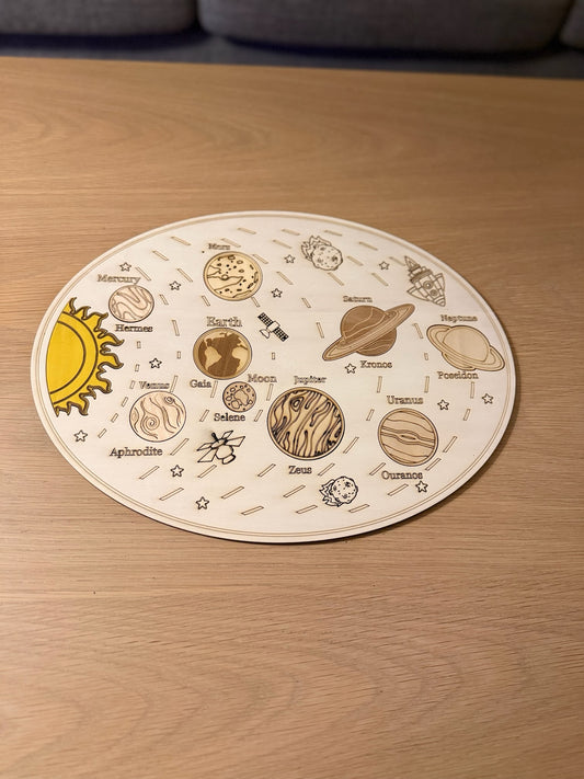 Solar System – Montessori-Inspired Wooden Activity Puzzle