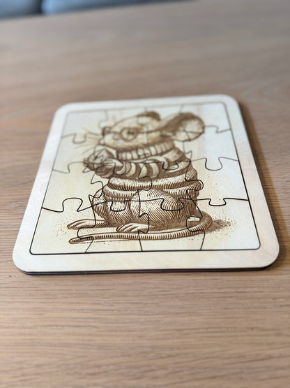 Wooden puzzle – Montessori-inspired coloring game (140×140 mm)