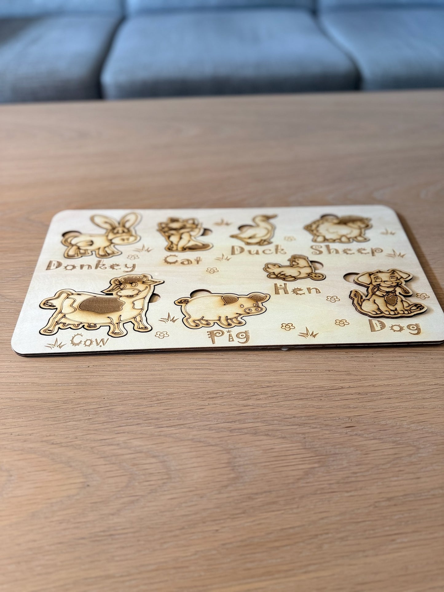 Farm Animals – Montessori-Inspired Wooden Activity Puzzle