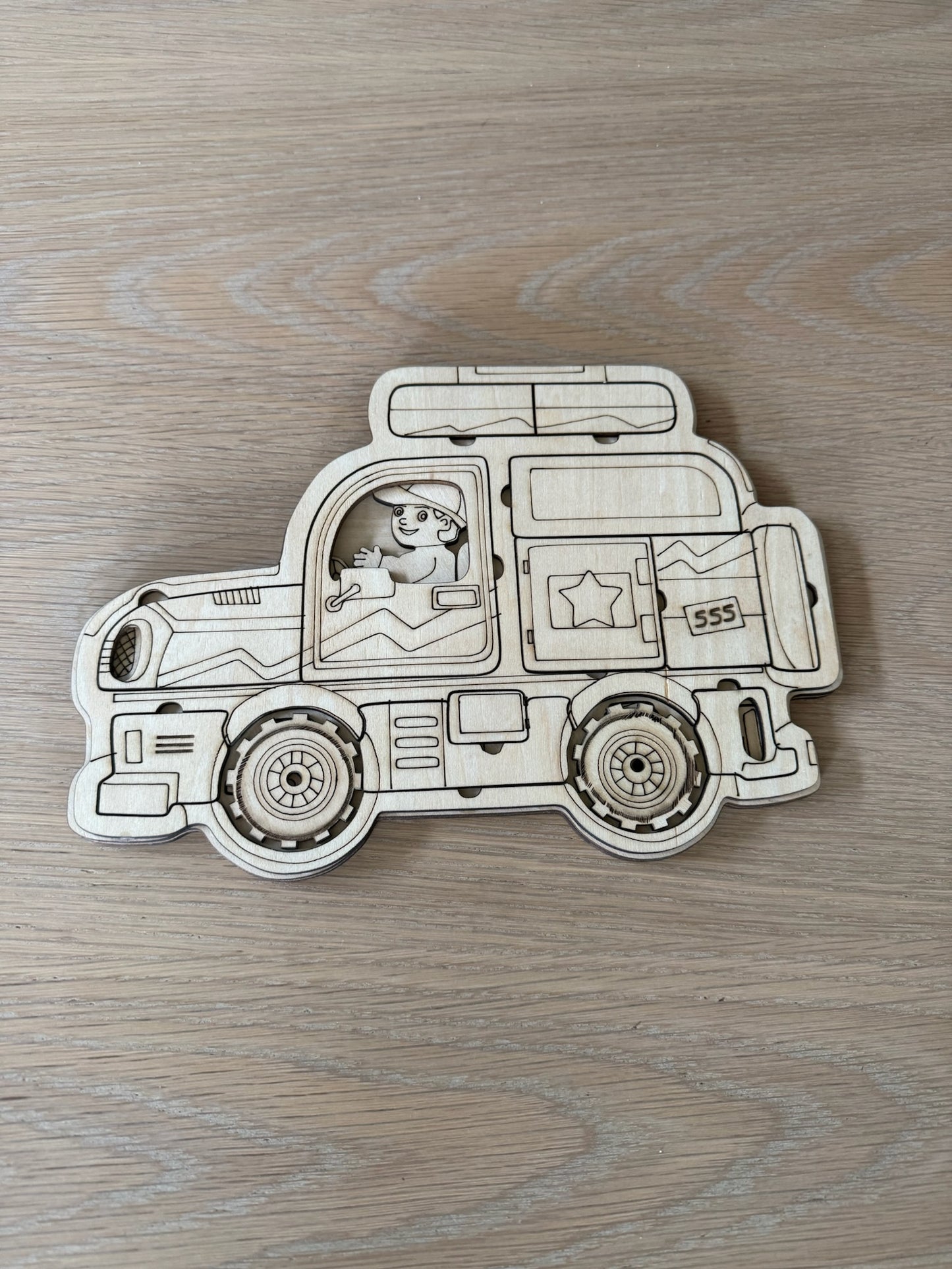Safaribil – Montessori-inspirert aktivitetsspill i tre