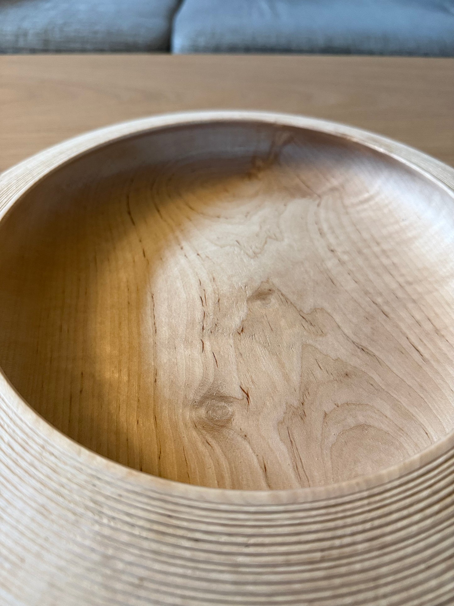 turned bowl with grooves