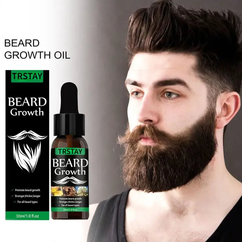 NEW Beard Hair Growth Essential Oil Anti Hair Loss Product Natural Mustache Regrowth Oil for Men Nourishing Beard Care