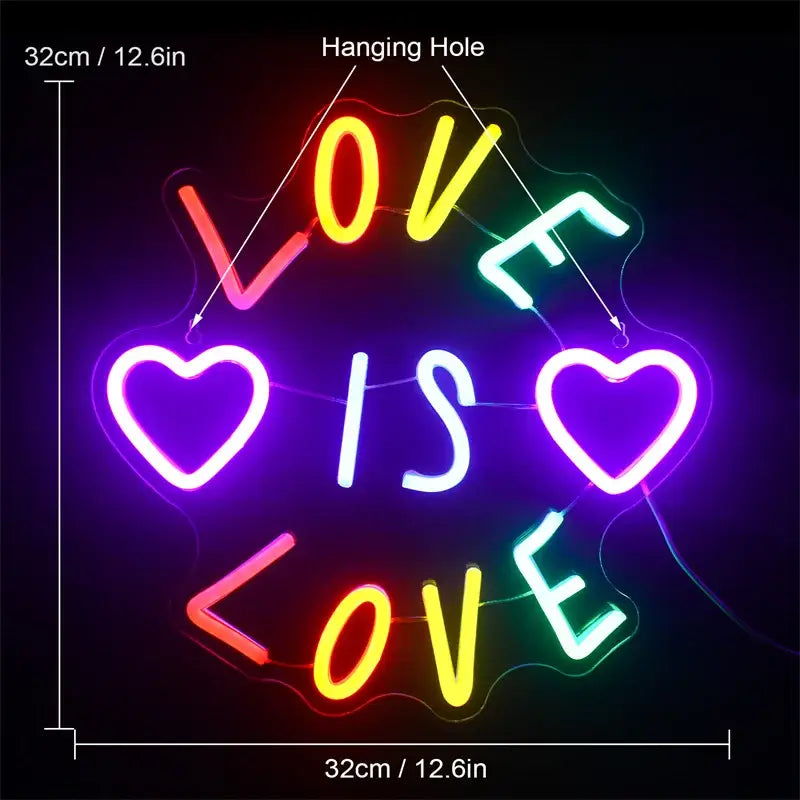 LED Neon Lights Love Acrylic Night Light Sign Lamp for Wedding Engagement Bedroom Home Indoor Wall Hanging Decor Neon