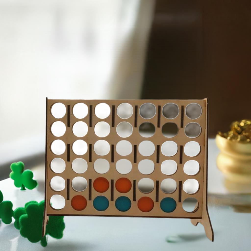 4 in a Row in Wood – Handmade, Montessori-Inspired Family Game