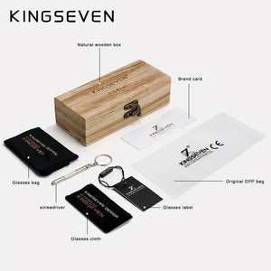 KINGSEVEN Unisex solbrille med stenger av bambus. Polariserende UV400 - solbriller