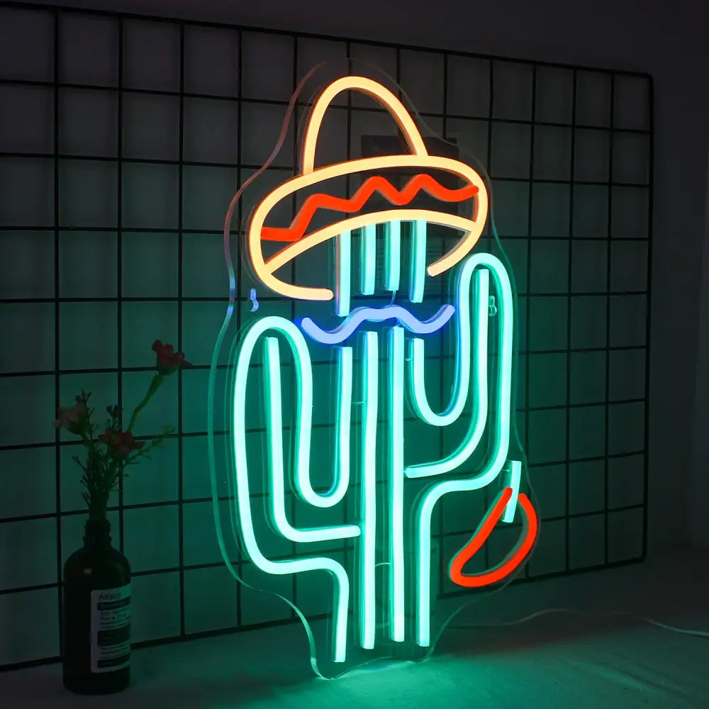 Kule retro neon LED lys - 42.5x28cm - morsomme skilt