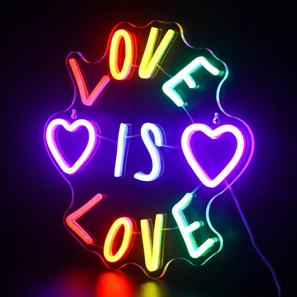 LED Neon Lights Love Acrylic Night Light Sign Lamp for Wedding Engagement Bedroom Home Indoor Wall Hanging Decor Neon