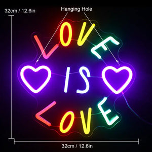 LED Neon Lights Love Acrylic Night Light Sign Lamp for Wedding Engagement Bedroom Home Indoor Wall Hanging Decor Neon