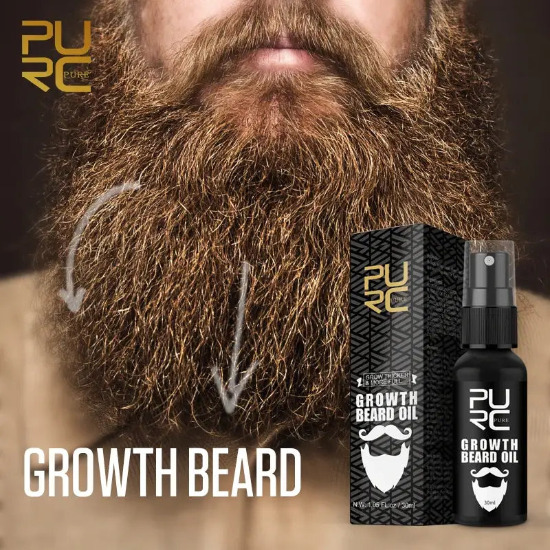 PURC Growth Beard Oil Grow Beard Thicker & More Full Thicken Hair Beard Oil For Men Beard Grooming Treatment Beard Care