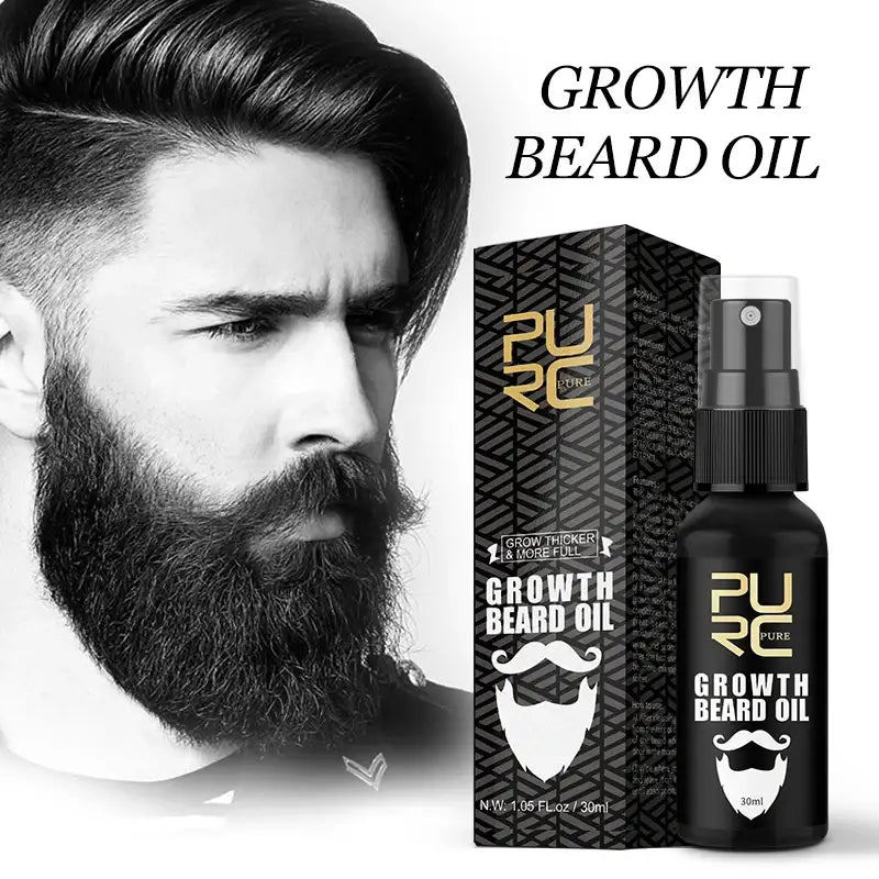 PURC Growth Beard Oil Grow Beard Thicker & More Full Thicken Hair Beard Oil For Men Beard Grooming Treatment Beard Care