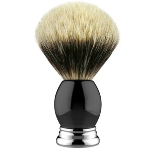 Shaving Brush and Stand Pure Silvertip Badger Hair Brush Set 22mm Stainless Steel Shaving Stand,Black Resin Alloy