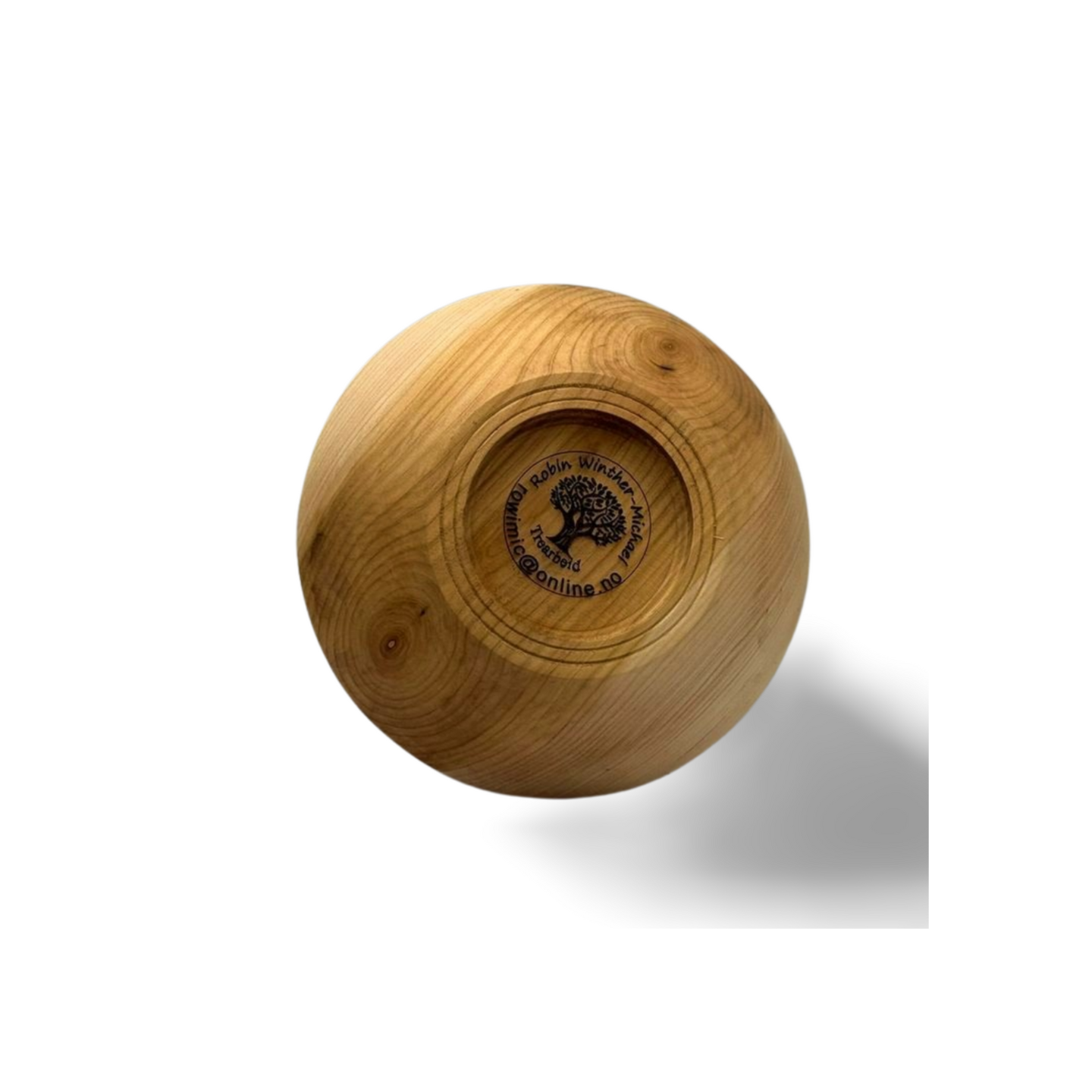 Handmade small wooden bowl (150 mm) turned from natural wood and treated with beeswax