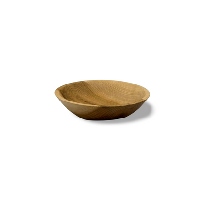 Handmade small wooden bowl (150 mm) turned from natural wood and treated with beeswax