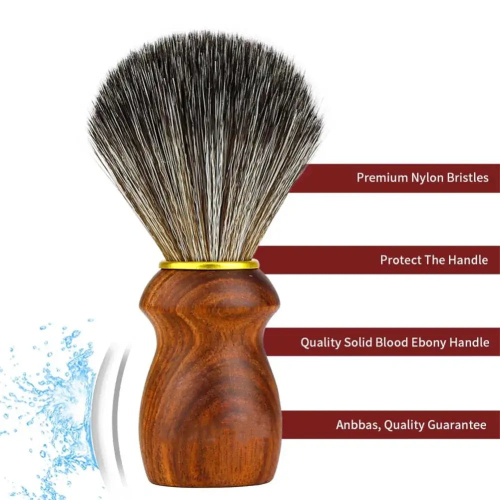 Synthetic Badger Hair Shaving Brush Set with Holder Stand Travel Case 3in1 Rare Blood Ebony Handle Brush Shaving Kit