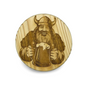 Engraved pine coaster (86 mm) – varnished and water-resistant